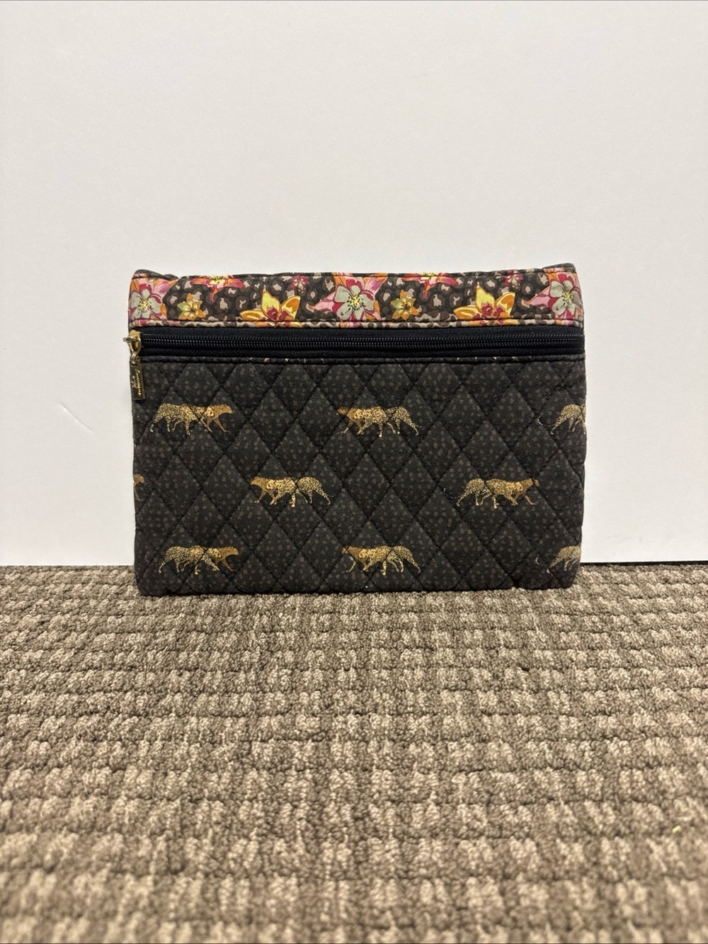Americana By Sharif Makeup Bag Quilted Cosmetics Bag Safari Cheetah